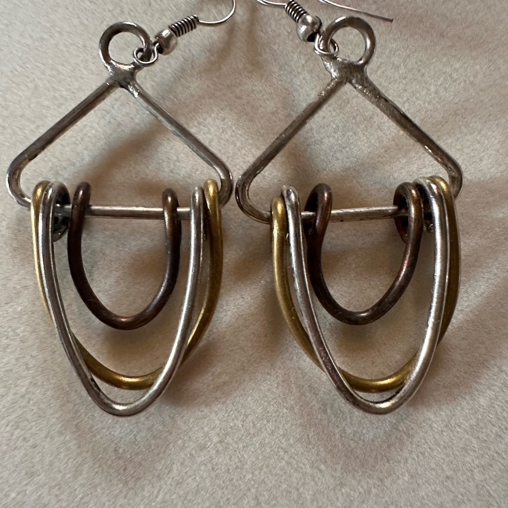 Elegant Mixed Metal Dangle Earrings
